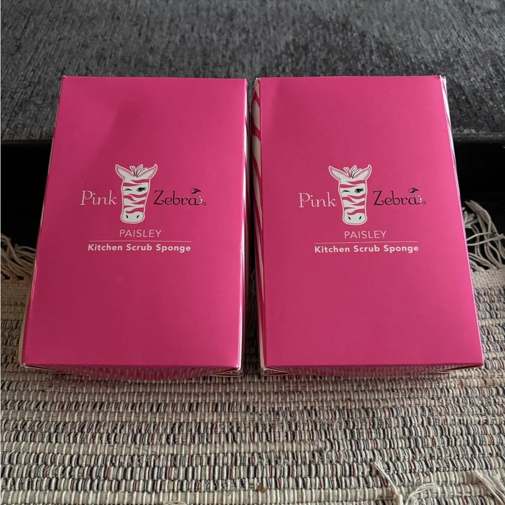 Pink Zebra Kitchen Scrub Sponge x2 - Picture 2 of 5